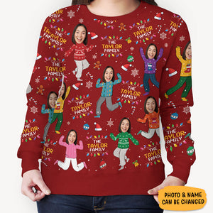 Custom Face Family Member, Personalized All-Over-Print Sweatshirt, Funny Ugly Sweater, Custom Photo