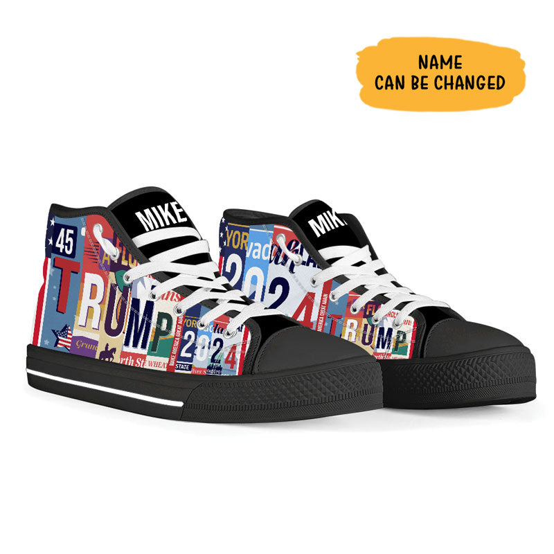 Trump Make America Great Again 2024 High Top Shoes, Personalized Trump Sneakers, Trump Shoes, Election 2024