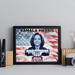 Kamala Harris 2024 For The People American Flag, Kamala Harris Picture Frame, Gift For Kamala Harris Supporters, Election 2024