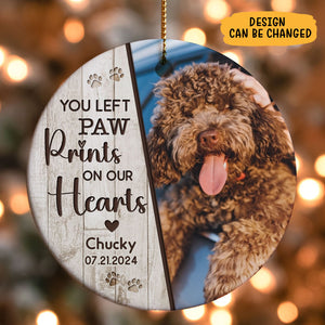 No Longer By Our Sides, Personalized Memorial Ornaments For Loss Of Pets, Custom Photo