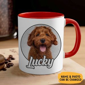 Custom Pet Portrait, Personalized Accent Mug, Gifts For Pet Lovers, Custom Photo