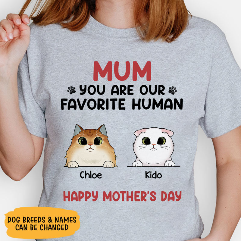 You Are My Favorite Human Cat Version, Personalized Shirt, Gifts For Cat Lovers, Custom Photo