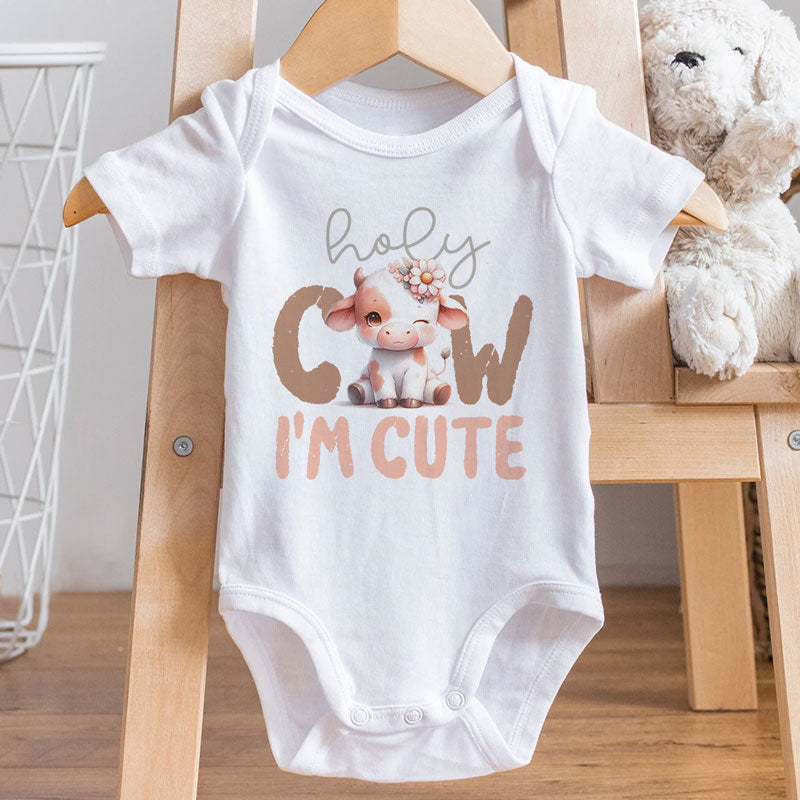 Holy Cow I'm Cute, Personalized Baby Clothes, Custom Baby Onesies, Baby Shower Gifts