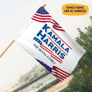 Kamala Harris Flag, Personalized House Flag, Custom Family Name, Election 2024