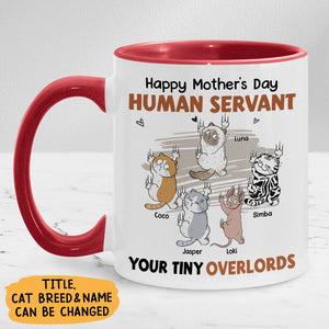 Human Servant Your Tiny Overlord, Personalized Funny Mug, Gift For Cat Lovers