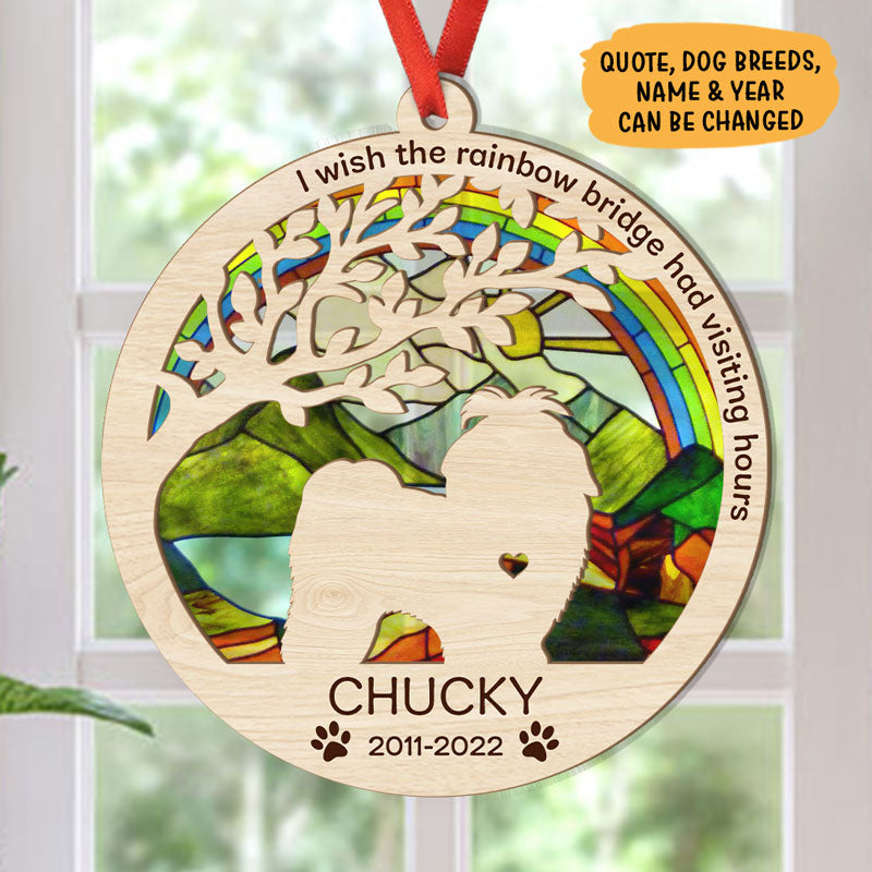 The Rainbow Bridge Had Visiting Silhouettes, Personalized Suncatcher Ornament, Car Hanger Memorial Gifts
