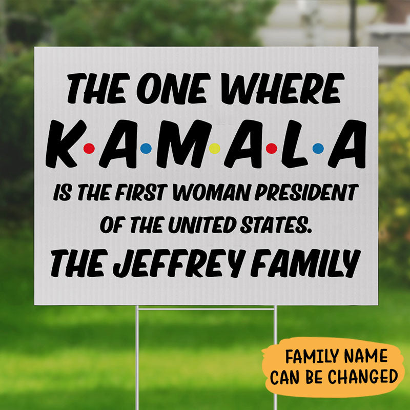 First Woman President Kamala Harris, Personalized Yard Sign, Kamala Harris Sign, Election 2024