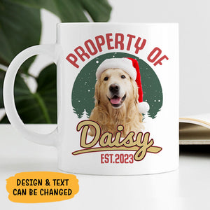Property Of Dog Pop Eyed, Personalized Ceramic Mug, Gift For Dog Lovers, Custom Photo