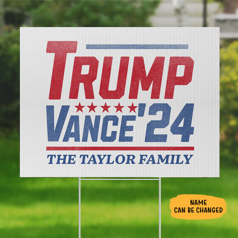 Trump Vance'24, Personalized Yard Sign, Trump Sign, Election 2024 ...