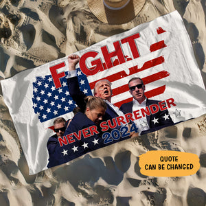 Trump Legends Never Die, Trump Fight, Trump Shot, Personalized Beach Towel, Election 2024