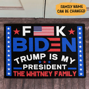 FK Biden Trump Is My President 2024, Personalized Doormat, Gift For Trump Fans, Election 2024