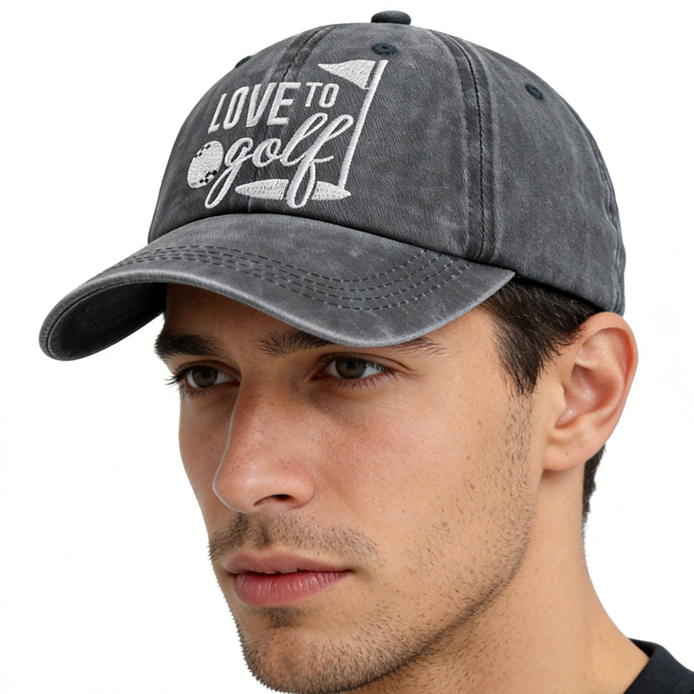 Golf Hats for Men Women, Golf Gifts for Mom Dad, Adjustable Embroidered Wash Cotton Baseball Cap