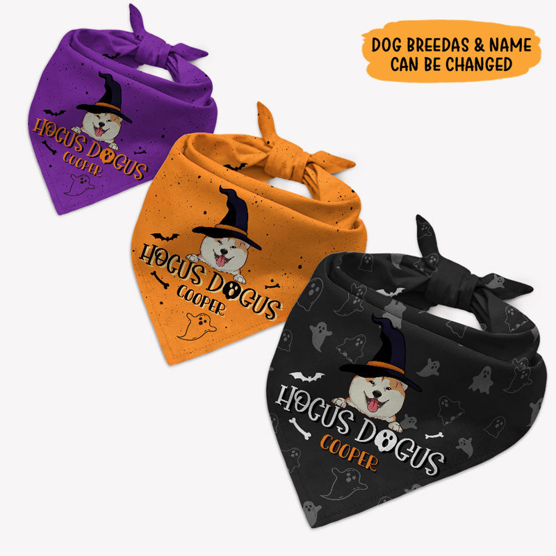 Hocus Dogus Halloween, Personalized Bandana, Custom Gift For Dog
