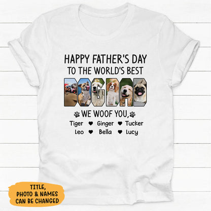 Personalized Happy Father's Day Best Dog Dad Photo Shirt - Gift From the Dog