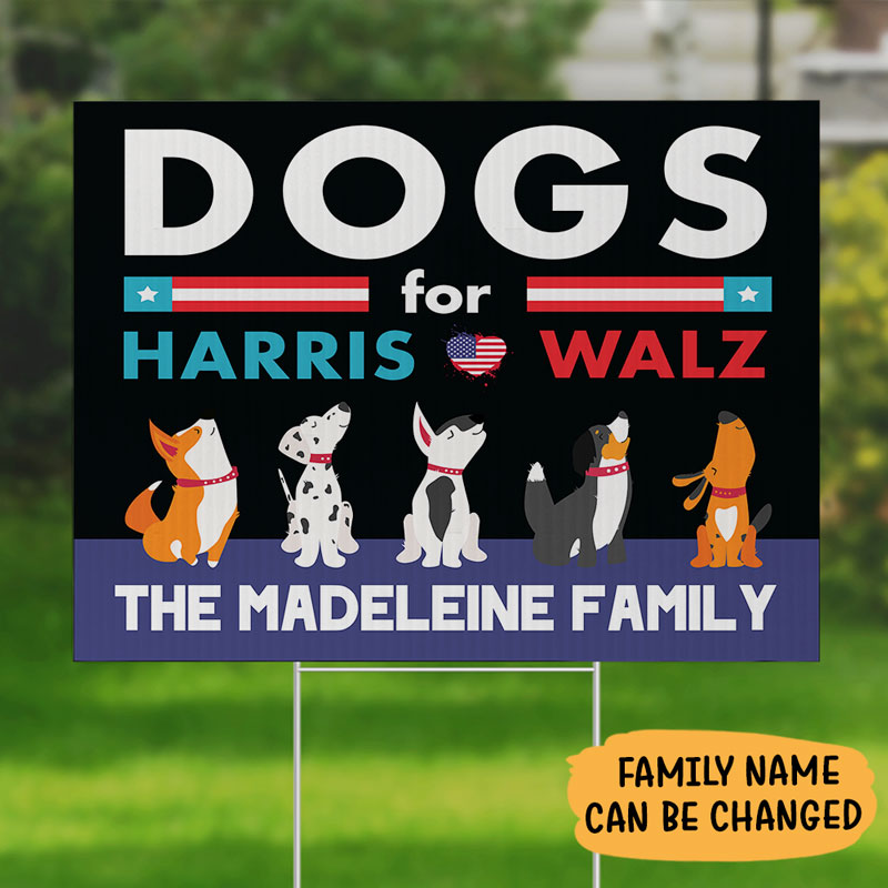 Dogs For Harris Walz, Personalized Yard Sign, Kamala Harris Sign, Vote Kamala, Election 2024