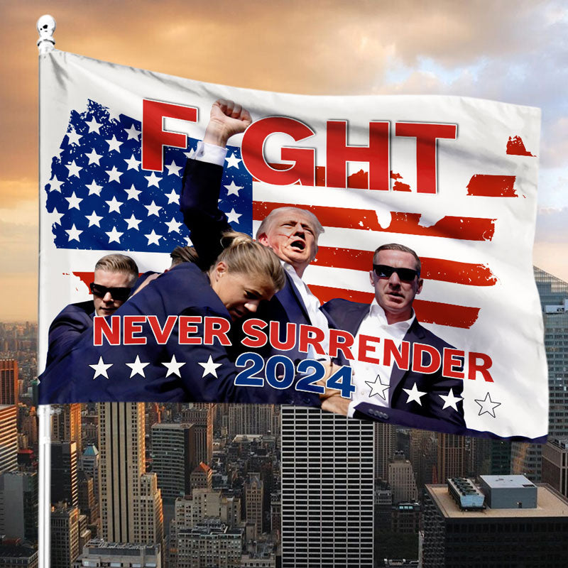 Trump Legends Never Die Flag, Trump Shooting, Trump Fight, Election 2024