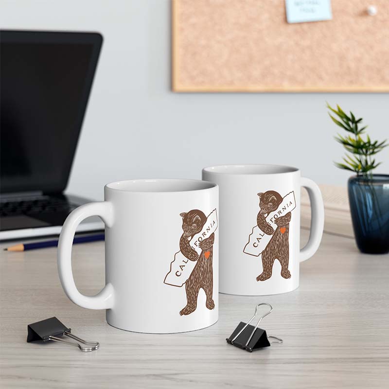 Bear Hugging California Mug, Wildfire California Mug, Calamity Mug