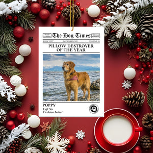 Title The Dog Times Newspaper Ornament, Personalized Shape Ornaments, Family Gifts, Christmas Ornament