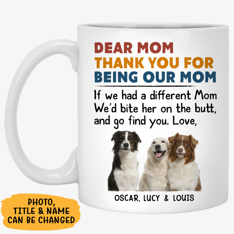 Bite Him On The Butt, Personalized Accent Mug, Gift For Dog Lovers, Custom Photo