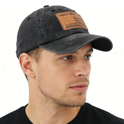 I FIX Black Hat for Men Women, Adjustable Embroidered Wash Cotton Baseball Cap