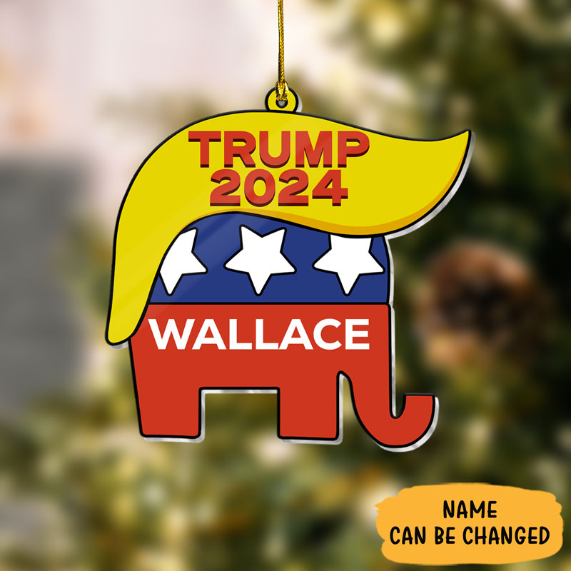 Elephant Trump 2024, Personalized Shape Ornament, Trump Ornament, Election 2024