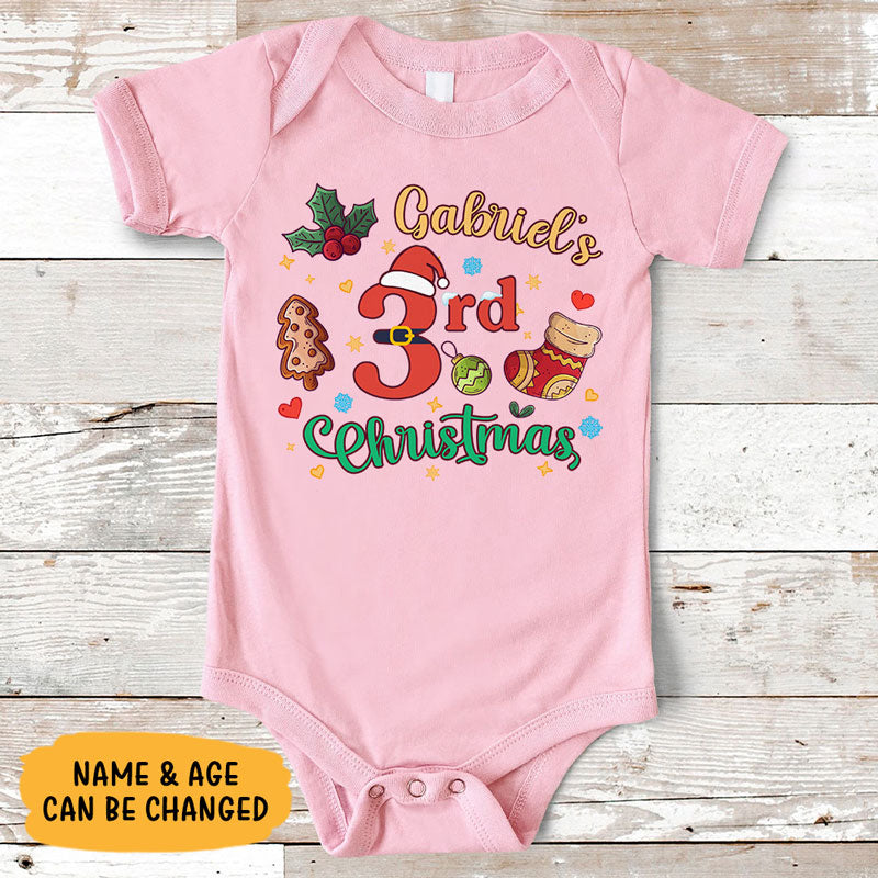 1st Christmas Santa Gifts, Personalized Baby Clothes, Custom Baby Onesies, Baby Shower Gifts, Christmas Gifts, Baby Onesies / White / NB
