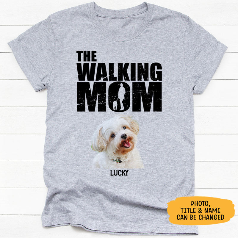 The Walking Dad Mom, Personalized Shirt, Gifts for Dog Lovers, Custom Photo