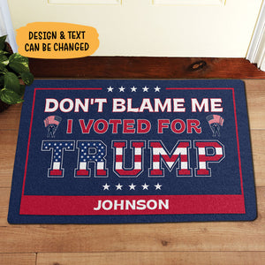 Don't Blame Us We Voted For Trump Doormat, Personalized Doormat, Election 2024