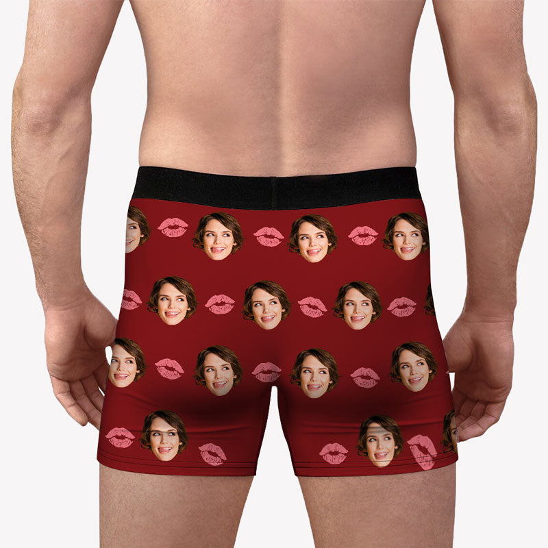 Funny Mens Boxer Shorts - Peachy Bum. Funny Valentine's Gift Idea For A Man  