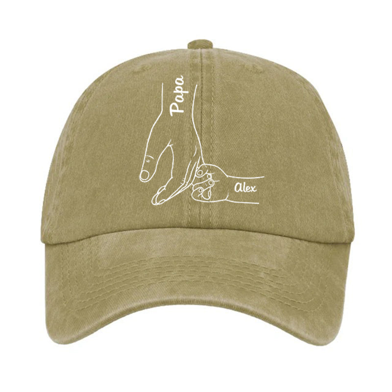 Father’s Day Hand Fist Bump Printed Washed Baseball Cap for Dad, Gift For Him, Father's Day gift, Gift For Grandpa