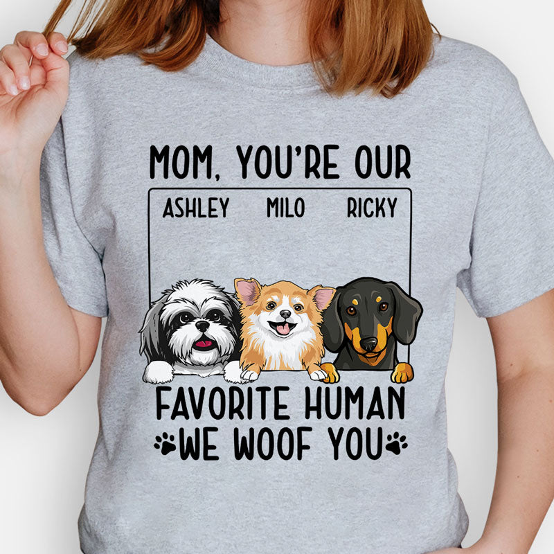 Discover You Are My Favorite Human I Woof You, Custom Photo Gift for Pet Lovers T-Shirt