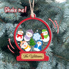 Snowman Shape Ornament, Personalized 3 Layers Shaker Ornament, Christmas Family Gifts