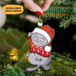 Naughty Cat Ornament, Personalized Acrylic Shape Ornament, Gift For Cat Lovers