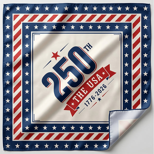 USA 250th Anniversary Silk Bandana (1776-2026), Vintage American