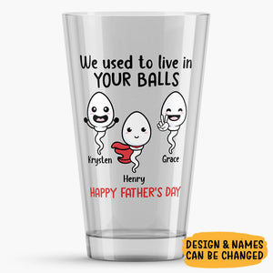 Little Kids We Used To Live In, Personalized Beer Glass, Funny Gift For Dad