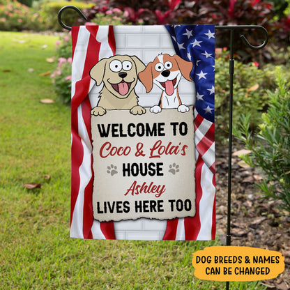Welcome To The Dog House Pop Eyed Version, Personalized Garden Flags, Gift For Dog Lovers