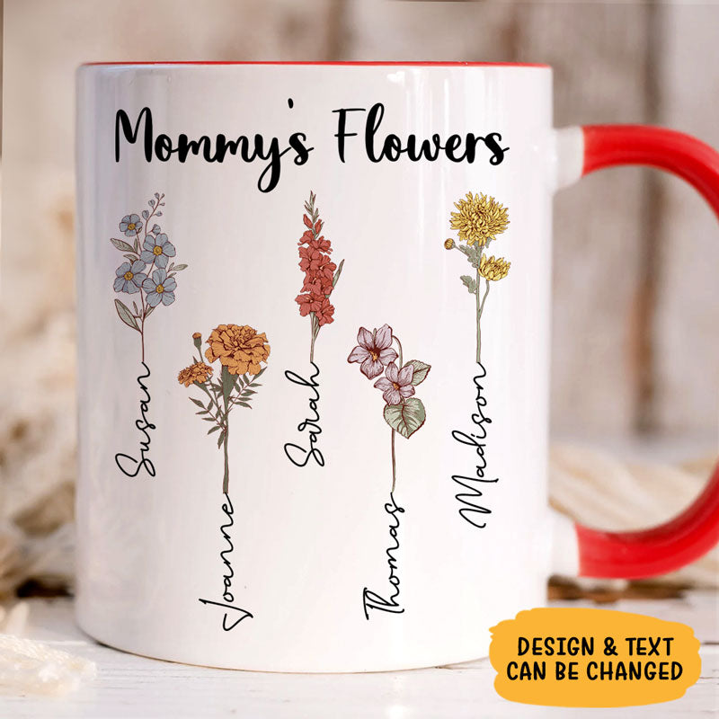 Flower Garden, Personalized Accent Mug, Mother's Day Gifts