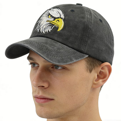 Embroidered Bald Eagle Head Hats, 4th July Washed Cap
