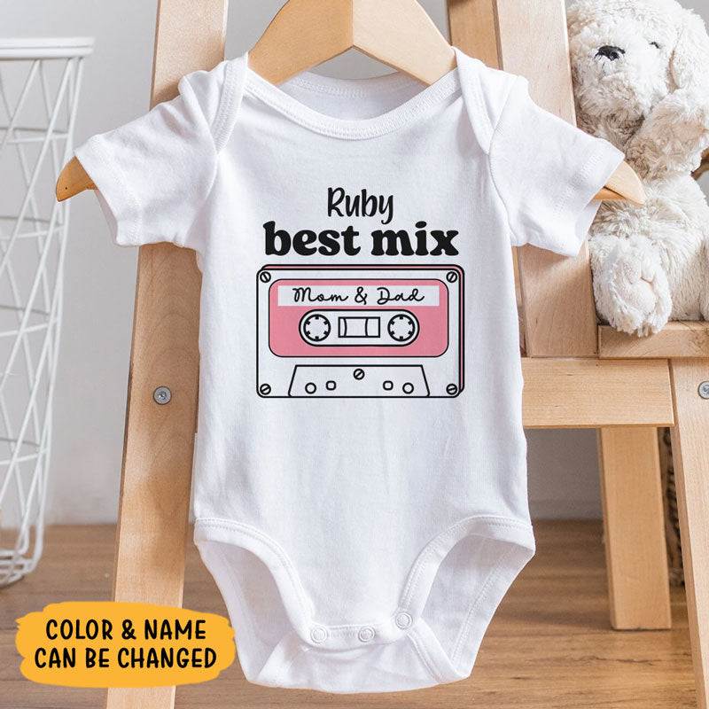 Best Mix Of Mom And Dad, Personalized Baby Clothes, Custom Baby Onesies, Baby Shower Gifts