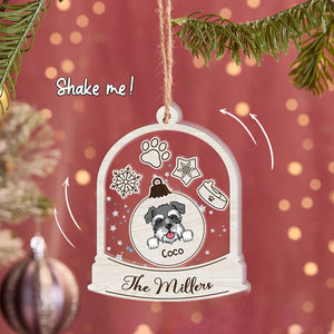 Dog Bell Shape Ornament, Personalized 3 Layers Shaker Ornament, Gift For Dog Lovers