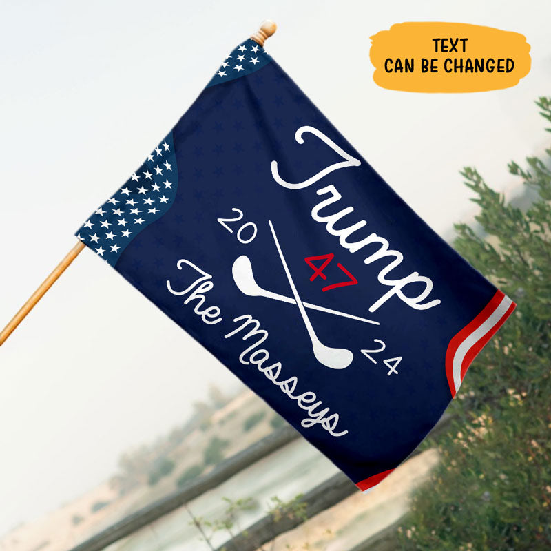 Golf 47 2024 Trump, Personalized House Flag, Home Decoration, Election 2024