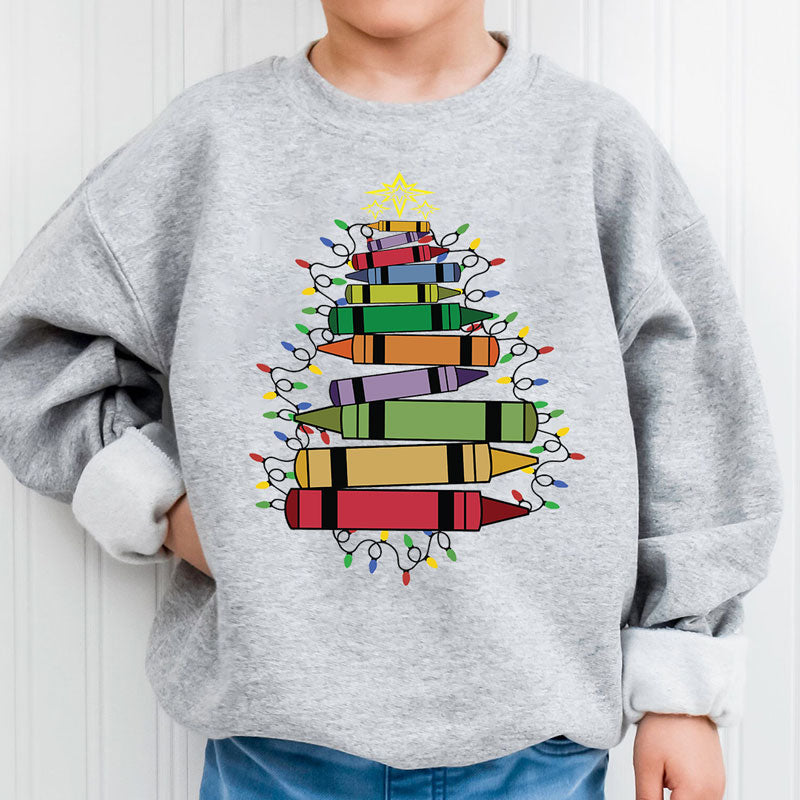 Christmas Crayon, Christmas Gift Ideas, Christmas Sweatshirt, Kid Sweatshirt