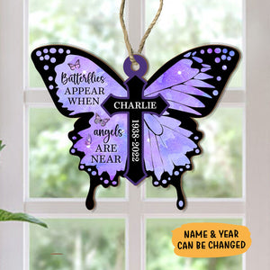 Butterflies Appear, Personalized Suncatcher Ornament, Car Hanger Memorial Gifts
