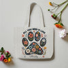 Personalized Dog Paw Tote Bag, Custom Name Pet Lover Gift, Floral Paw Print Bag, Gift for Dog Mom, Cute Pillow Tote Bag