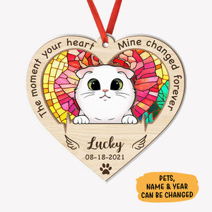 The Moment Your Heart Stopped, Personalized Suncatcher Ornament, Car Hanger Memorial Gifts