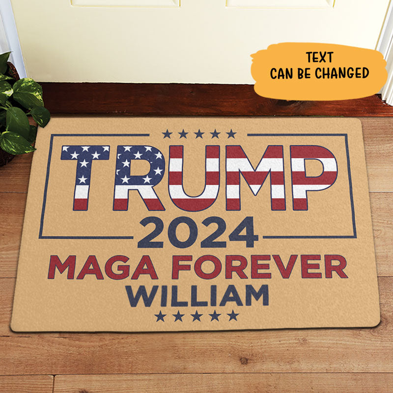 Trump 2024 MAGA Forever, Personalized Doormat, Trump Doormat, Election 2024