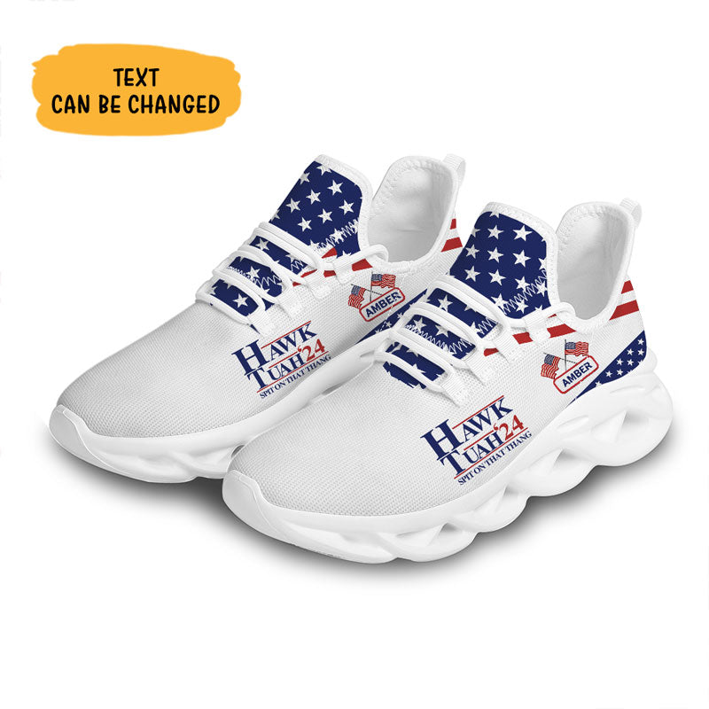 Hawk Tuah Spit On That Thang MaxSoul Shoes, Personalized Trump Sneakers, Trump Shoes, Election 2024