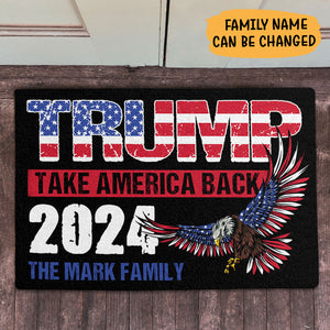 Trump Take America Back Eagle, Personalized Doormat, Home Decoration For Trump Fans, Election 2024