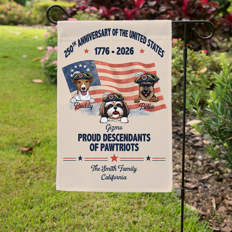 250th Anniversary USA Dog Flag Personalized, Custom Pawtriot Pet Garden Flag, Patriotic Flag, Personalized Garden Flags, Decoration For Dog Lovers