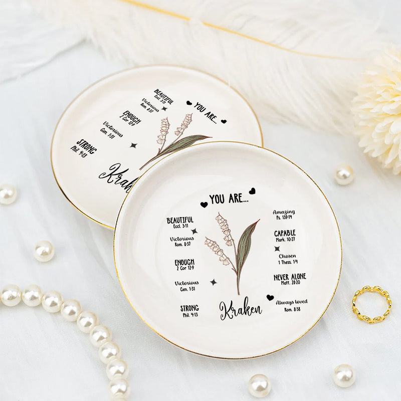Christian Inspirational Jewelry Dish, Bible Verse Ring Dish, Faith Trinket Tray, Religious Gift for Women, Scripture Jewelry Holder, Christian Decor, Mother's Day Gift, Gift for Mom